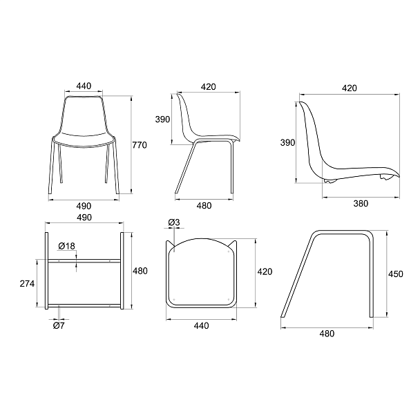 Стул Venezia (4 ножки) каркас хром, серый, РП+ИК, стопируемый - Вид 2