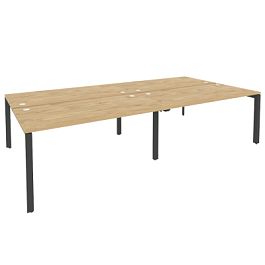 Onix Рабочая станция на П-образном м/к O.MP-D.RS-4.4.8 Тиквуд светлый/Антрацит металл 3160*1635*750 - Фото предпросмотра