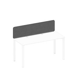 Экран настольный фронтальный тканевый с кронштейнами Elevo А1 БГ 866.02 BA50 серый (Bahama Grey) / белый гладкий - Фото предпросмотра