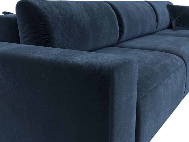 Диван угловой Лига-036 НПБ Классик Лонг правый угол Велюр синий - Вид 4