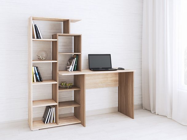 Стол компьютерный Квартет-4 (1500х1510х500) ясень шимо/дуб сонома - Вид 1