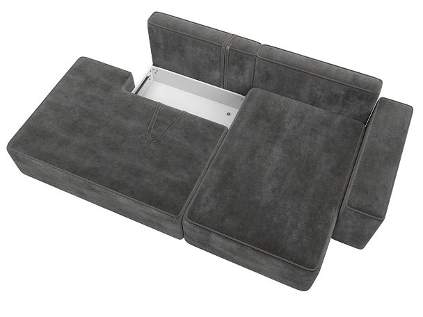 Диван угловой Лига-079 угол правый Велюр серый - Вид 7