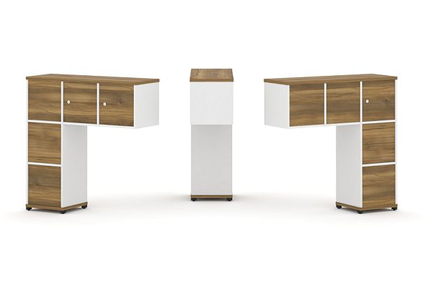 Concept Надставка низкая CN.DNN-005 Сандал Янтарный/Белый Бриллиант/Металл Черный 1099*365*1130 - Вид 1