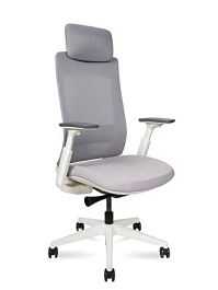 Кресло офисное / Oslo / серая сетка /серый пластик / база белая - Фото предпросмотра