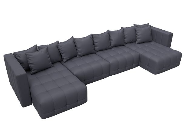 Диван П-образный Лига-052 НПБ Лонг Экокожа серый - Вид 6