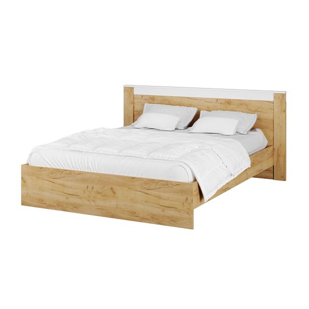 Кровать 1,6 Адель (920х1732х2180) дуб крафт золотой/белый - Вид 1