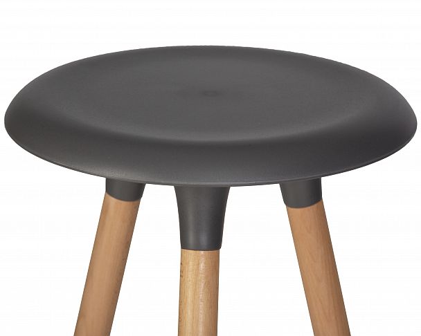 Табурет барный DOBRIN ROYCE (ножки светлый бук, цвет темно-серый (GR-04)) - Вид 5