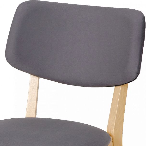 Комплект деревянных стульев с мягким сиденьем Мэти Натуральный/Серый велюр, 4 шт. - Вид 8