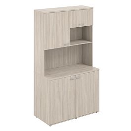 Офисная мини-кухня, 1200х600х2135 / корпус: дуб светлый, фасады: дуб светлый Сигма / Sigma - Фото предпросмотра