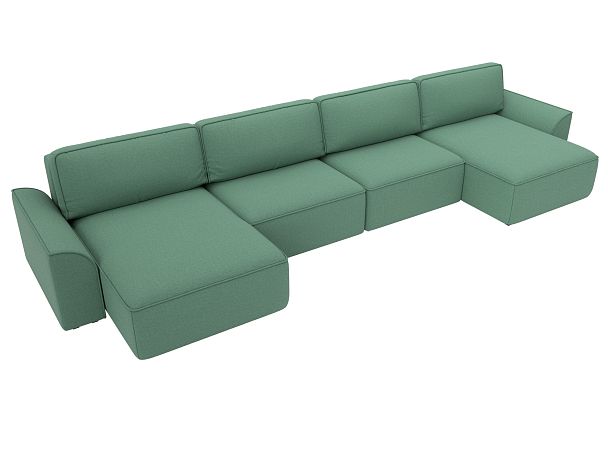 Диван п-образный Лига-048 НПБ лонг Рогожка зеленый - Вид 6