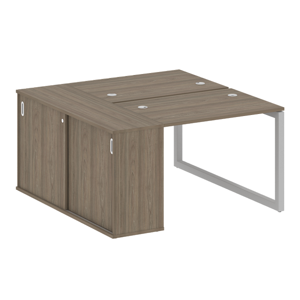 Metal System Quattro Р. ст. с шкафом-купе на О-образном м/к 50БО.РС-СШК-1.1 Т Вяз/Серый металл 1410*1475*750 - Вид 1