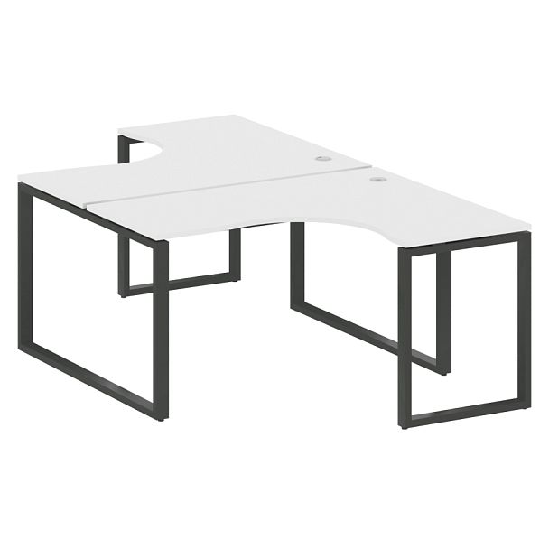 Metal System Р. ст. криволинейная на О-образном м/к БО.РАС-СА-2.3 Белый/Антрацит металл 1400*2435*750 - Вид 1