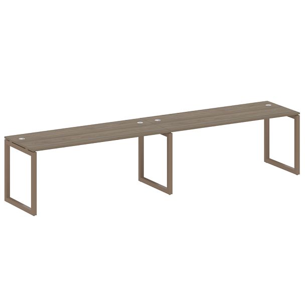 Metal System Quattro Р. ст. на 2 раб. места на О-образном м/к 50БО.СМ-2.5 Вяз/Мокко металл 3600*720*750 - Вид 1