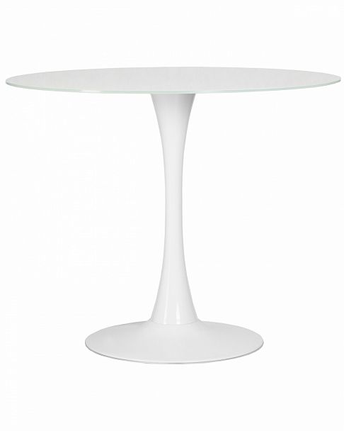 Стол обеденный MIA GLASS (белая столешница, белое основание (W-02)) - Вид 1