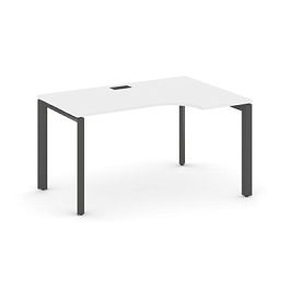 Style Project Next Стол рабочий эргономичный SN-59P.SPA-001(R) Белый/Металл Антрацит/Черный Заглушка 1380*600/980*750 - Фото предпросмотра
