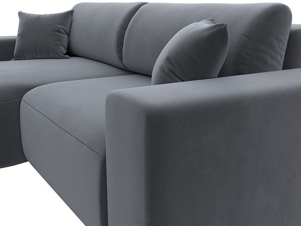 Диван угловой Лига-036 Классик левый угол Велюр серый - Вид 4