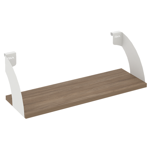 Навесные полки. Кронштейны+ЛДСП полка 600мм MAN-41-6 Дуб аризона/Белый металл 600*220*200 - Вид 1