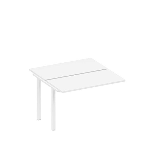 Секция стола рабочей станции на металлокаркасе Space+ А1 БГ 170.1-1 БП белый премиум / белый гладкий - Вид 1