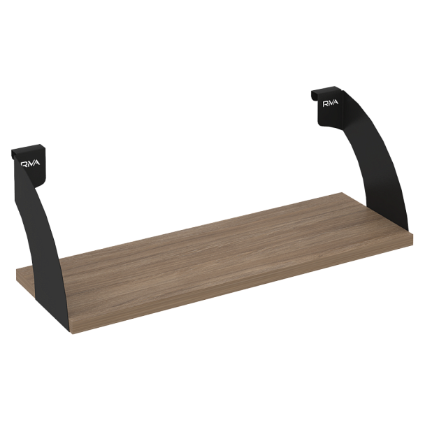 Навесные полки. Кронштейны+ЛДСП полка 600мм MAN-41-6 Дуб аризона/Чёрный металл 600*220*200 - Вид 1