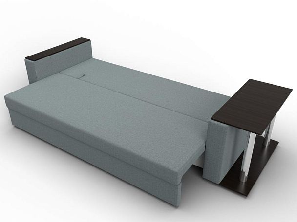 Диван прямой Атланта Лайт со столом справа Рогожка серый - Вид 8