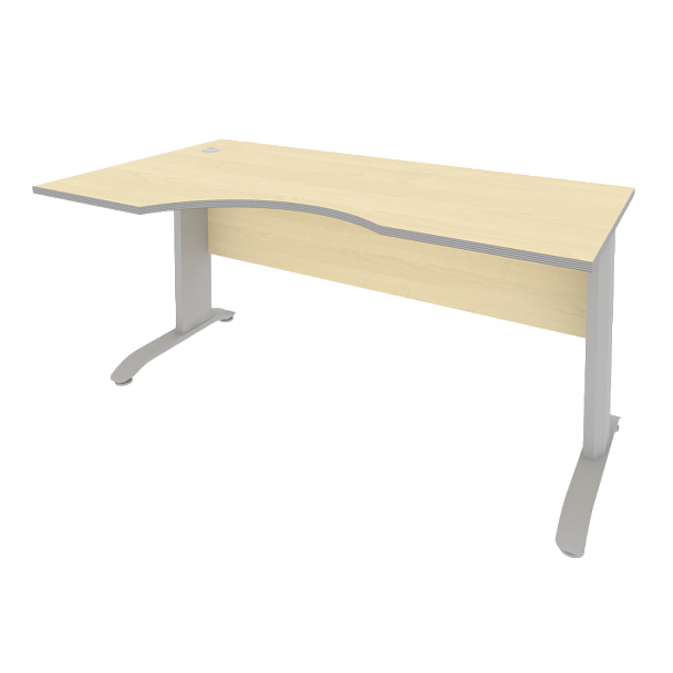 Riva Metal-L Стол криволинейный левый ПЛ.СА-1 (L) Клён металлик/Тёмно-серый металл 1600*900*750 - Вид 1