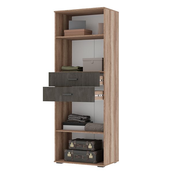 НЕЛЬСОН ШК 05 (СОЛО-5) Шкаф (0.800х2,200х0,500) дуб каньон/железный камень - Вид 2