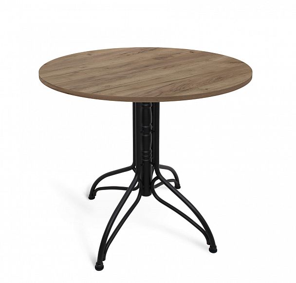 Стол Sheffilton SHT-TU25/TT 90 ЛДСП черный муар/дуб галифакс табак - Вид 2