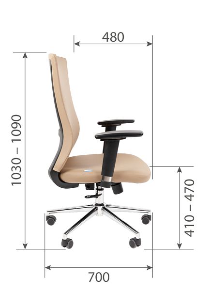 Офисное кресло Chairman 500LUX Россия экокожа бежевый БП - Вид 13