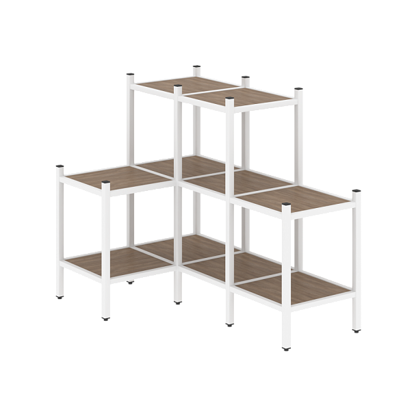 Loft Угловой внутренний стеллаж наборный VR.L-37 Дуб аризона/Белый металл 862*1278*1047 - Вид 1