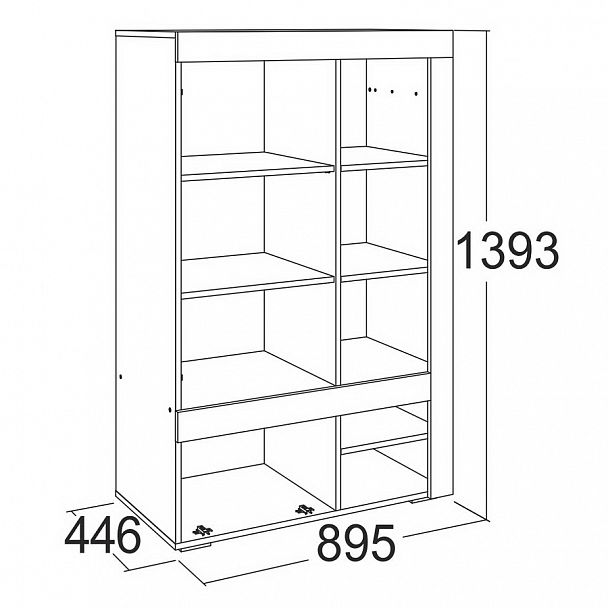Шкаф комбинированный низкий "Ольга 19" - Вид 2