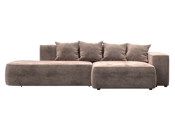 Диван угловой Лига-065 угол правый Велюр бежевый - Вид 1