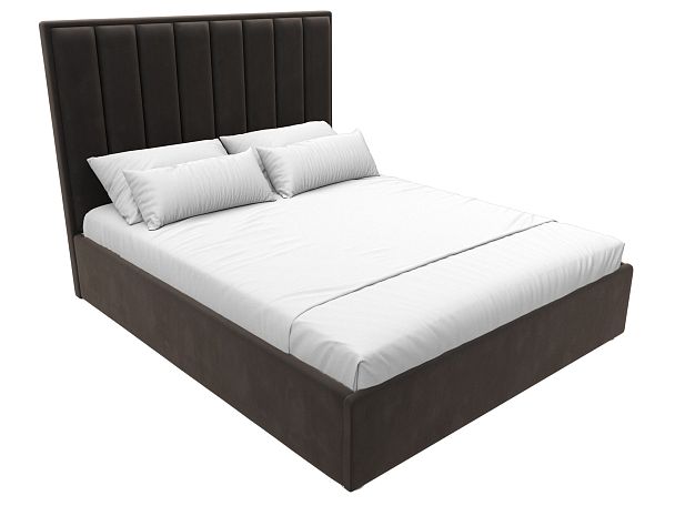 Интерьерная кровать Афродита 160 (полностью велюр коричневый) - Вид 4