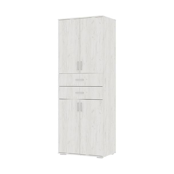 НЕЛЬСОН ШК 05 (СОЛО-5) Шкаф (0.800х2,200х0,500) дуб крафт белый/дуб крафт белый - Вид 1