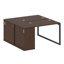 Metal System Quattro Р. ст. с шкафом-купе на О-образном м/к 40БО.РС-СШК-1.1 Т Венге/Антрацит металл 1410*1475*750 - Фото предпросмотра