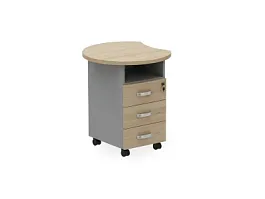 БЕРЛИН / BERLIN Тумба приставная левая 640х700х740 Акация/Серый - Фото предпросмотра