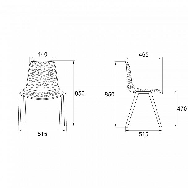 Стул LUX (4 ножки) каркас белый RAL 9003, красный, стопируемый - Вид 8