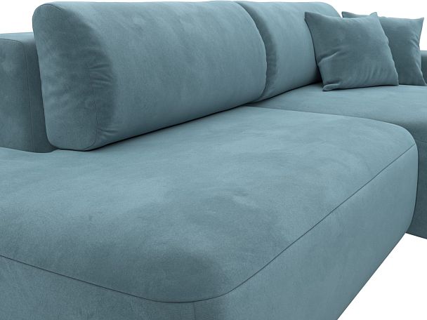 Диван угловой Лига-036 Модерн правый угол Велюр бирюзовый - Вид 5