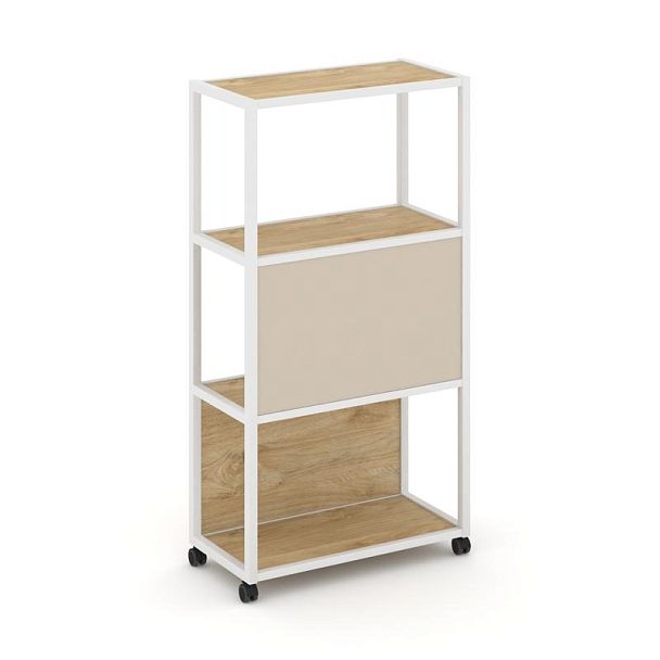 Shelf Mobile Стеллаж 4 уровня 1 секция VR.LT-STK-403.08 Тиквуд Светлый/Металл Белый/W-04 800*400*1523 - Вид 2