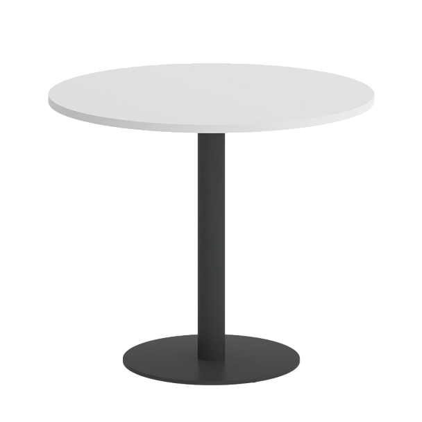 Home Office Стол круглый VR.SP-5-90.1 Белый бриллиант/Антрацит металл 900*900*753 - Вид 1