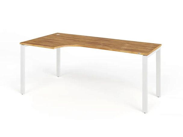 TANDEM RTD078-MK-180L-ME Стол угловой на металлокаркасе левый 1800х900х750 Таксония медовая/Белый - Вид 1