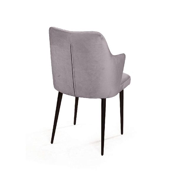 Стул с подлокотниками Hunt ромб, бархат светло-серый 26 / чёрный конус - Вид 5