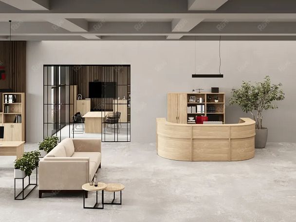 ЛАЙТ / LIGHT RLG068-9x9 Блок ресепшн с полкой 90x90x125 Дуб Сонома - Вид 4