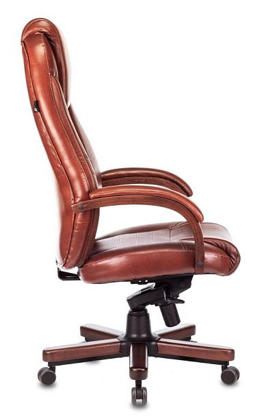 Кресло руководителя Бюрократ T-9923WALNUT светло-коричневый Leather Eichel кожа крестов. металл/дерево - Вид 2