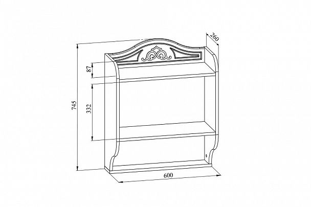 Полка навесная Ассоль АС-15 - Вид 3