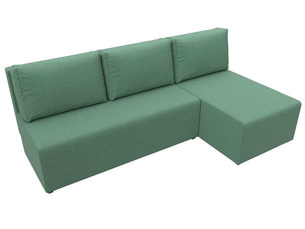 Диван угловой Поло правый угол Рогожка зеленый - Вид 5