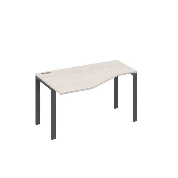 Стол 140х90 эргономичный левый Техно каркас UNO A4 А4 Б1 053 БП дуб / металлокаркас антрацит - Вид 1