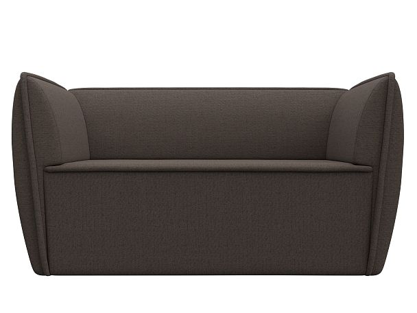 Диван кухонный прямой Бергамо 2-х местный Рогожка коричневый - Вид 2