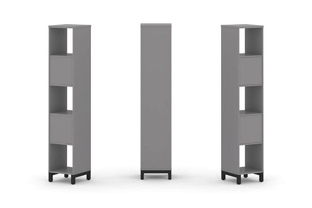 Стайл Проджект Набор стеллажа одностороннего, 5 ярусов SN.NS-511 Серый Пепел/Металл Черный 387*400*1 - Вид 1