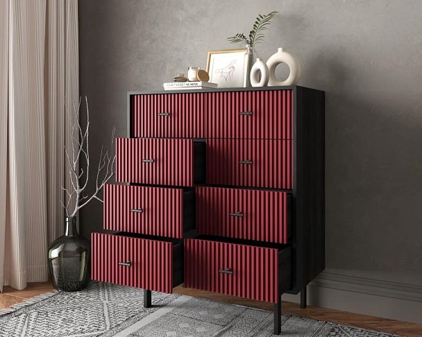 Комод на восемь ящиков Emerson арт EM20/red/L - Вид 2