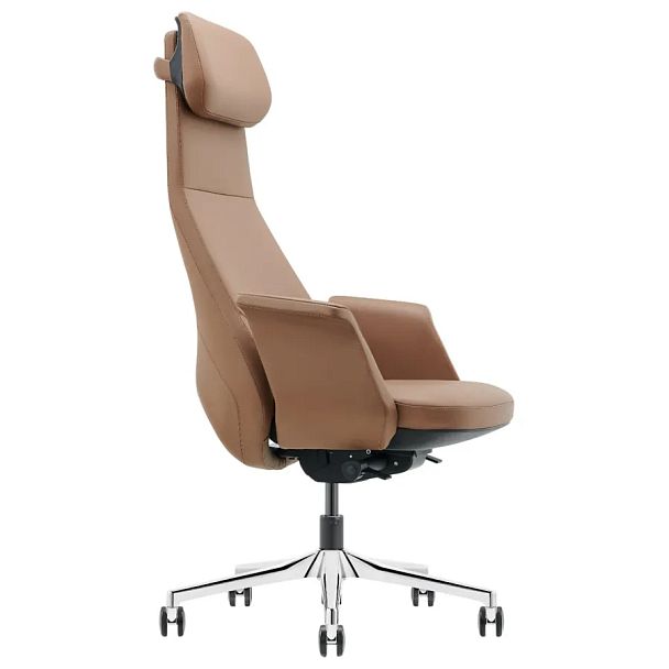 Кресло HAWASAN (ХАВАСАН) PREMIUM "STELLAR EX-840", синхромеханизм, алюминий, экокожа, коричневое, 533242 - Вид 4